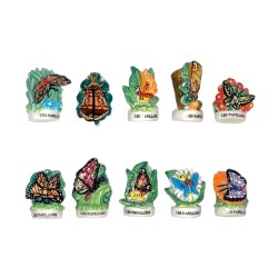 Série complète de 10 fèves Les papillons 2004