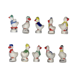 Série complète de 10 fèves Pasquier - La famille des oies 2004