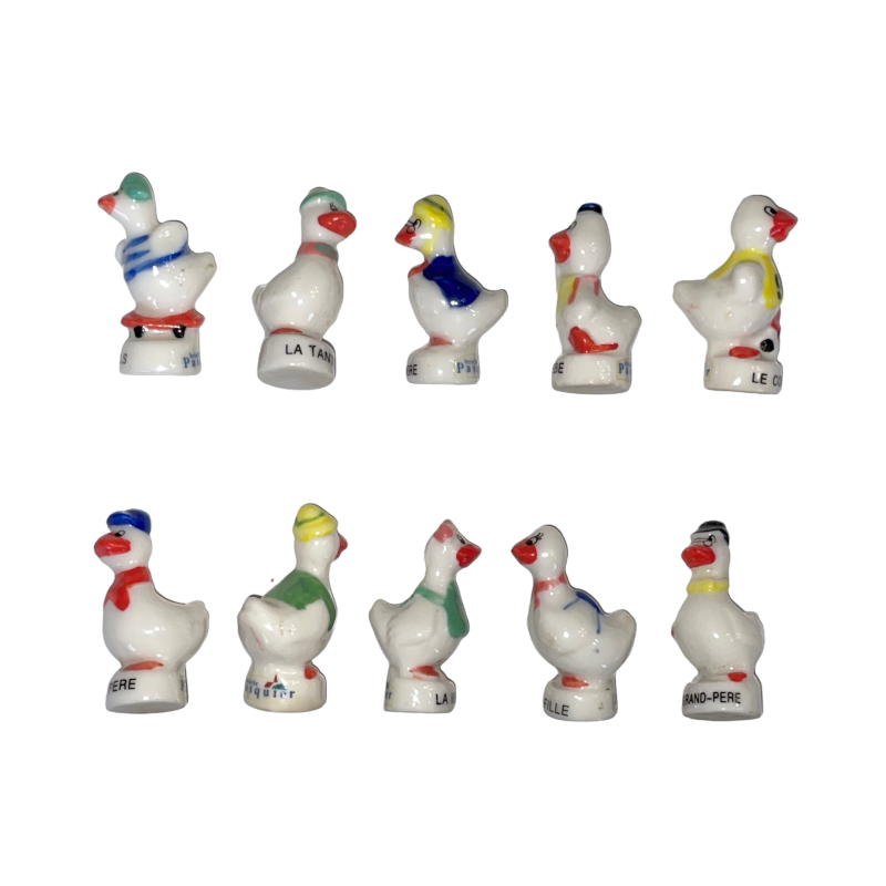 Série complète de 10 fèves Pasquier - La famille des oies 2004