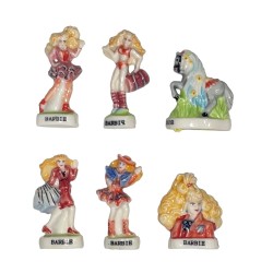 Série complète de 6 fèves Barbie 1994