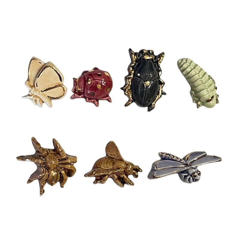 Série complète de 7 fèves Les insectes 2006