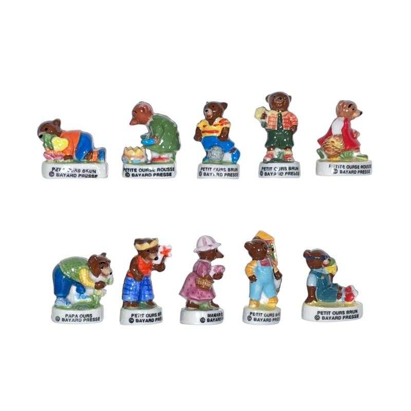 Série complète de 10 fèves Petit ours brun I 2006