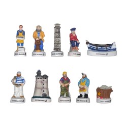 Série complète de 10 fèves Côté marine 2007