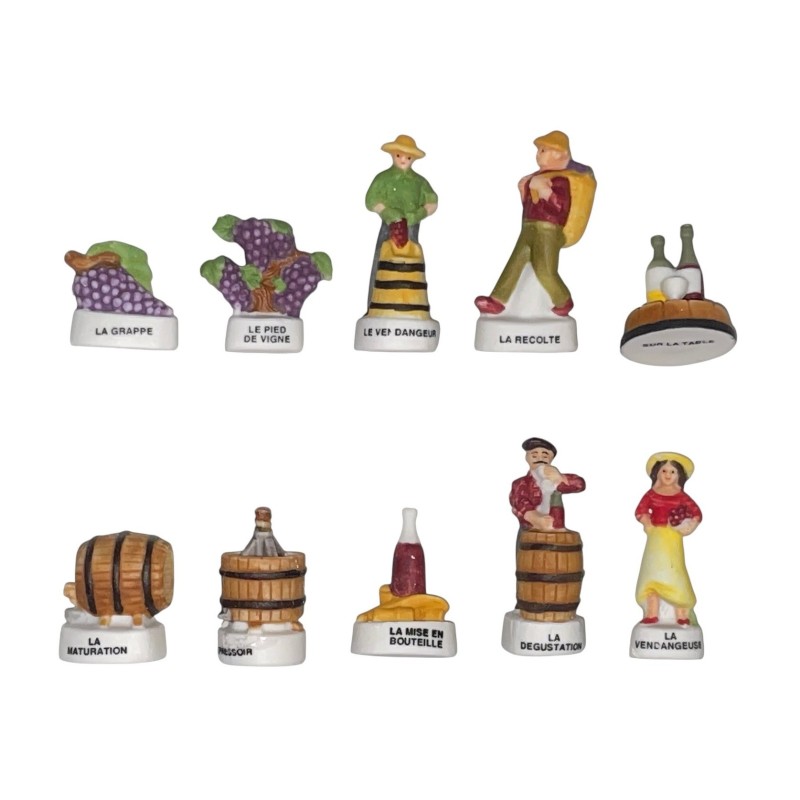 Série complète de 10 fèves Vendanges 2007