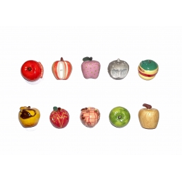 Série complète de 10 fèves Pommes en forme