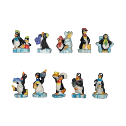 Série complète de 10 fèves Le festin des pingouins 2009