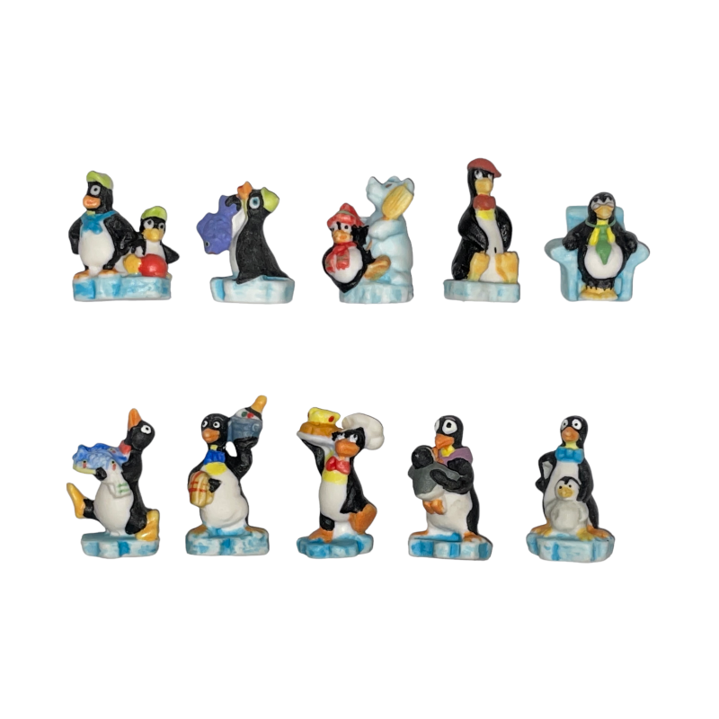Série complète de 10 fèves Le festin des pingouins 2009