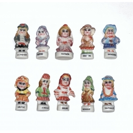Série complète de 10 fèves Les poupées