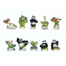 Complete set of 10 feves Kung Fu Panda mise au vert 2022