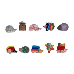 Série complète de 10 fèves Hérissons en folie 2010