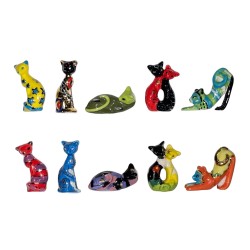 Série complète de 10 fèves Chats design 2011