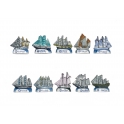Série complète de 10 fèves L'armada des voiliers