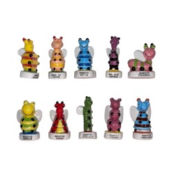 Série complète de 10 fèves Les insecto'animaux 2008