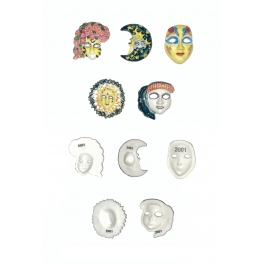 Série complète de 5 fèves Les masques vénitiens I