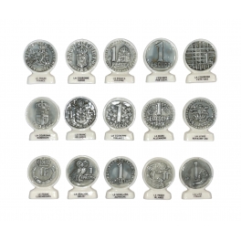 Série complète de 15 fèves 15 monnaies pour un euro II