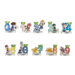 Complete set of 10 feves Digimon bougeoirs médiums