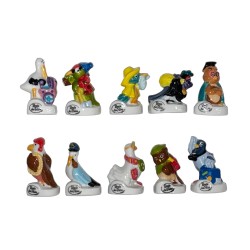 Série complète de 10 fèves La ronde des pains - Drôles d'oiseaux 2012