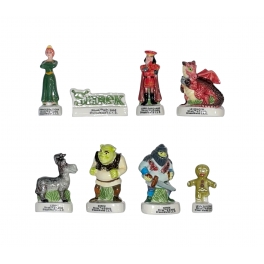 Complete set of 8 feves Shrek II