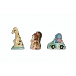 Complete set of 3 feves Animaux
