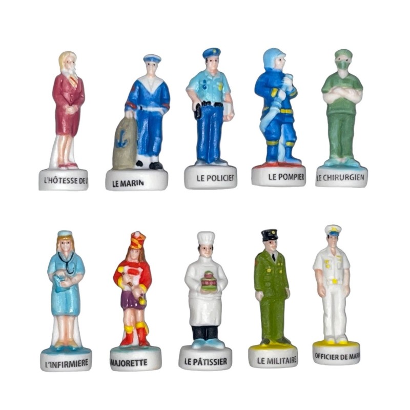 Série complète de 10 fèves Les uniformes 2014