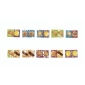 Complete set of 10 feves Dominos viennoiseries