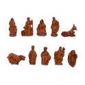 Complete set of 10 feves Nativité terracotta