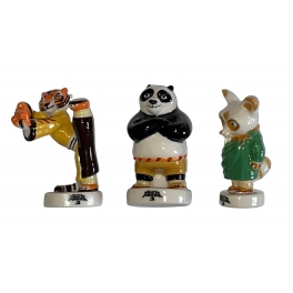 Complete set of 3 feves Kung Fu Panda médium