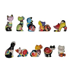 Série complète de 10 fèves Chats chatoyants et chamarés 2016