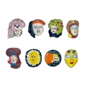 Complete set of 8 feves Pasquier - Masques de Venise