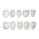 Complete set of 10 feves Les masques vénitiens Pré-série