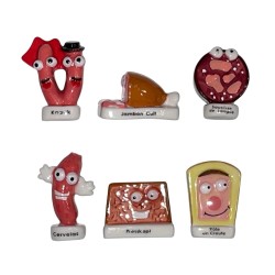 Série complète de 6 fèves Bouchers et charcutiers du Bas Rhin 2017