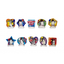Complete set of 10 feves Happy feet