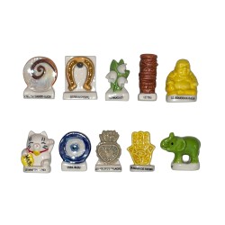 Série complète de 10 fèves Porte-bonheur du monde 2020