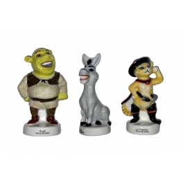 Complete set of 3 feves Shrek médium