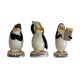 Complete set of 3 medium feves Les pingouins de Madagascar