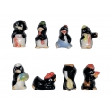 Complete set of 8 feves Les pingouins