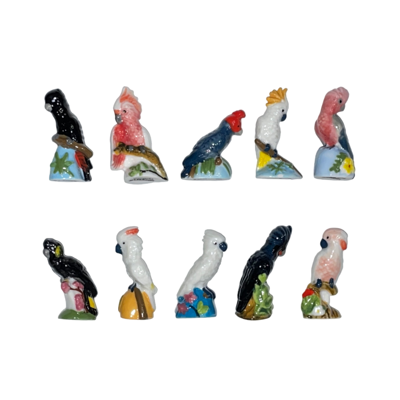 Série complète de 10 fèves Kakatoès 2023