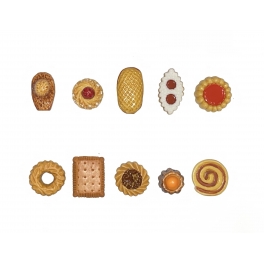 Série complète de 10 fèves Biscuits et gourmandises