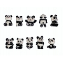 Complete set of 10 feves Pandas fun