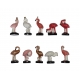 Complete set of 10 feves Flamants roses