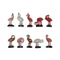 Complete set of 10 feves Flamants roses