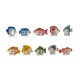 Complete set of 10 feves Poissons déco