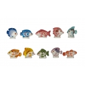 Complete set of 10 feves Poissons déco