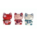 Complete set of 3 medium feves Mani lucky cat