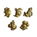 Série complète de 5 fèves Mickey avec bélière
