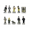 Complete set of 10 feves Charlie Chaplin