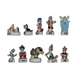 Complete set of 10 feves Pinocchio