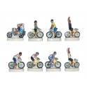 Complete set of 8 feves Cyclisme