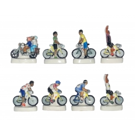 Série complète de 8 fèves Cyclisme