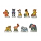 Complete set of 9 feves Les petits animaux